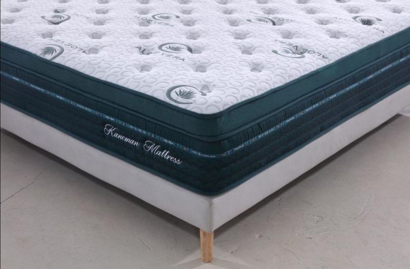 Aloe Vera Knitted Fabric Individual Pocket Spring Mattress Vacuum Roll in Carton Box