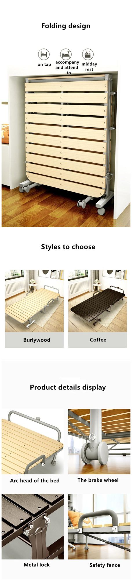 Domestic Adult Furniture Wooden Metal Bed 0212-2