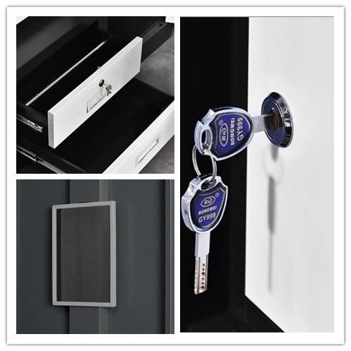 Steel 2 Door Locker Cabinet Office Home Use Metal Wardrobe