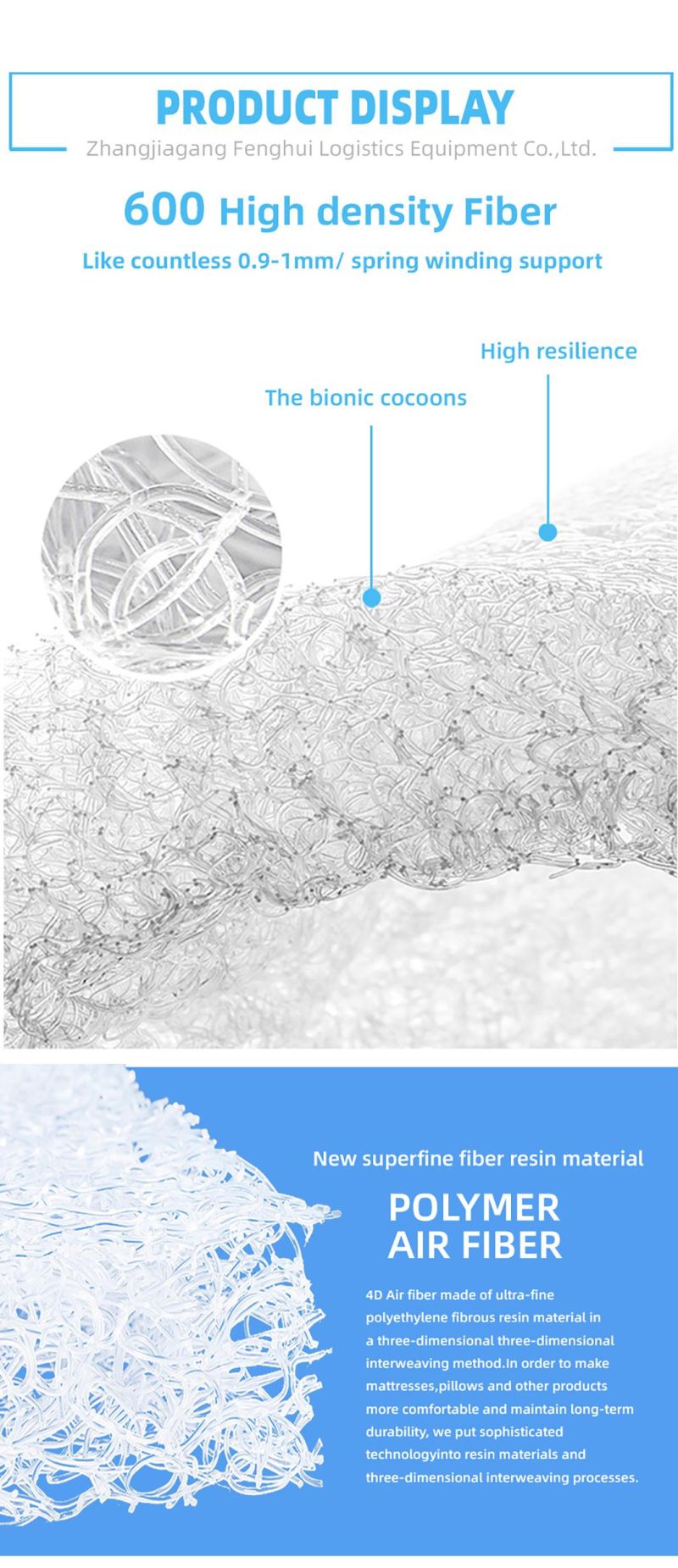 High Polymer Durability Safety Breathable 4D Air Fiber Bedding Mattress