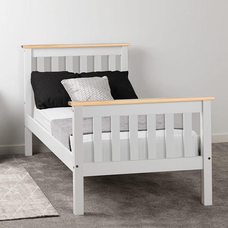 Morden Furniture Small Package Volume Solid Pine White Single Student Bed