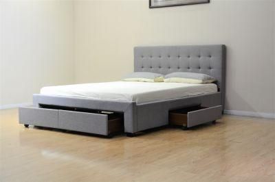 Huayang Modern Home Bedroom Furniture Wooden Hotel Storage Bed