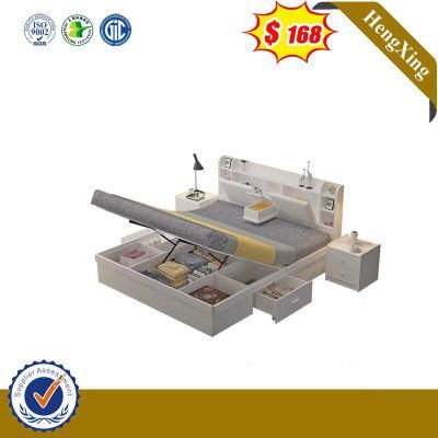 High Headboard Upholstered Bedroom Furniture Queen King Frame Size Fabric Leather Wooden Bed