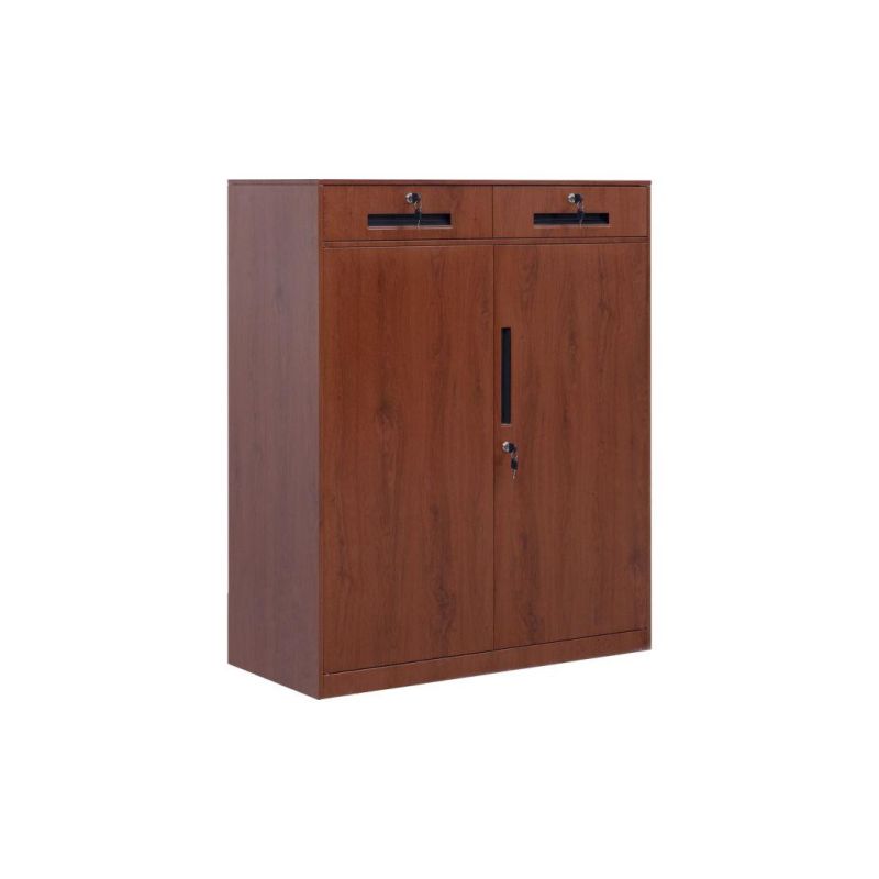 Home Office 2 Swing Door Wood Painting Color Metal Storage Locker with Drawers 2 Drawer File Cabinet