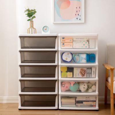 34t43 Eco-Friendly Dustproof Plastic Clothes Toys Cabinet Home Furniture Living Room Baby Drawer Storage Cabinet