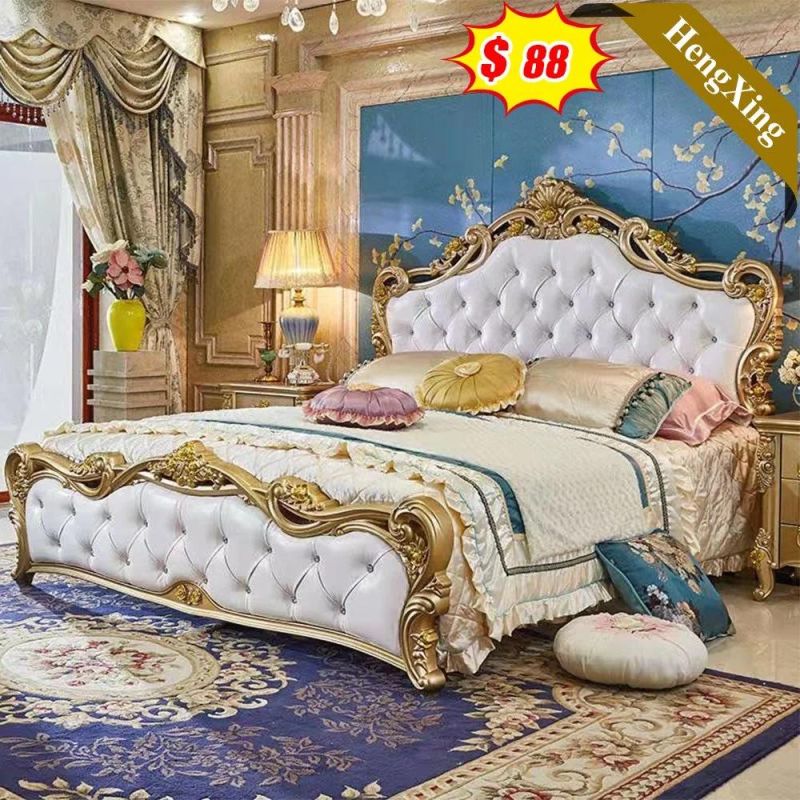 Modern Designs Factory Bedroom Set Furniture Double King Queen Size Leather Bed