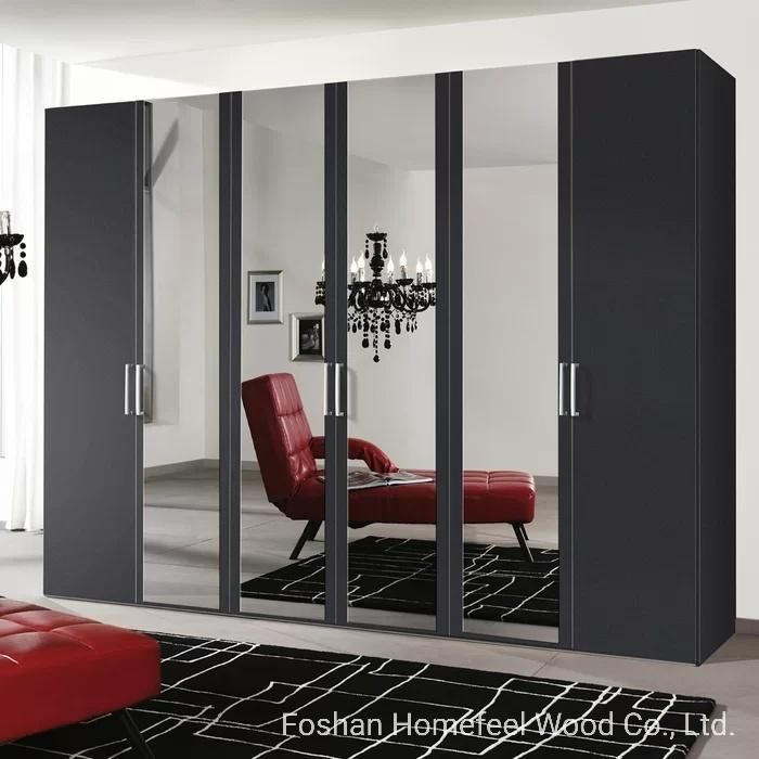 China Wholesale Modern European Custom Design Mirror Door Clothes Wardrobe Closet (HF-WB11)