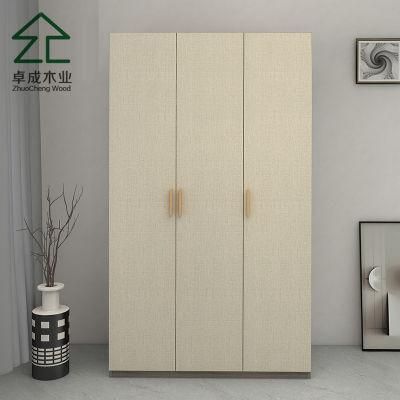 Creamwove Color MDF 3 Doors Wardrobe with Handle