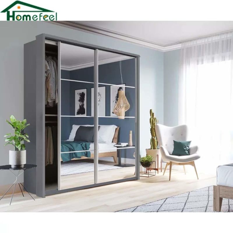 Modern Quality Bedroom Full Mirrored Wardrobe Elegant Stylish Multi-Space Storage