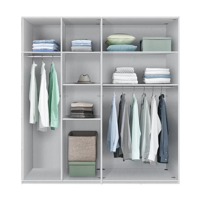 Wholesale White High Gloss Wooden Modern Bedroom Wardrobe Closet (HF-WF05144)