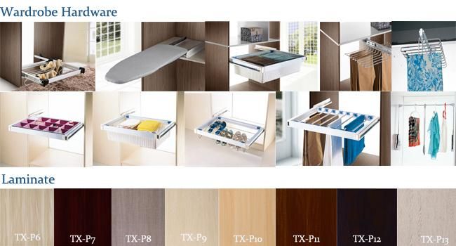 Wooden Bedroom Wardrobe Closet Cabinets with Sliding Door