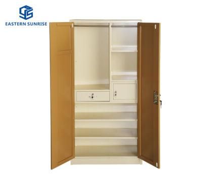 Fashion Large Capacity Clothes Wardrobe Steel Cabinet with Safe Drawer