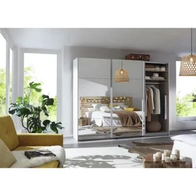 Modern Design Laminated MDF Sliding Mirror Door Storage Wardrobe Wholesale
