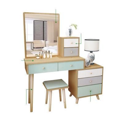 Modern Minimalist Dressing Table Small Apartment Bedroom Multifunctional Dressing Table Nordic Net Red Ins Solid Wood Foot Dressing Table 0021