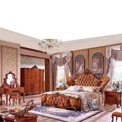 Wood Bedroom Bed Furniture with Dresser and Wardrobe in Optional Furnitures Color