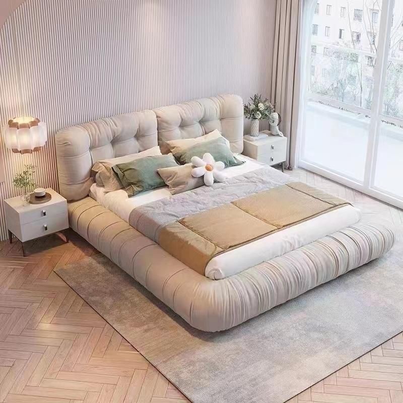 Hot Sale Modern Luxury Wood Frame Soft Bed Leather King Size Bed