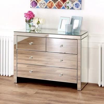 Modern Domestic HS Glass 3 Drawer Chest Dresser Drawer