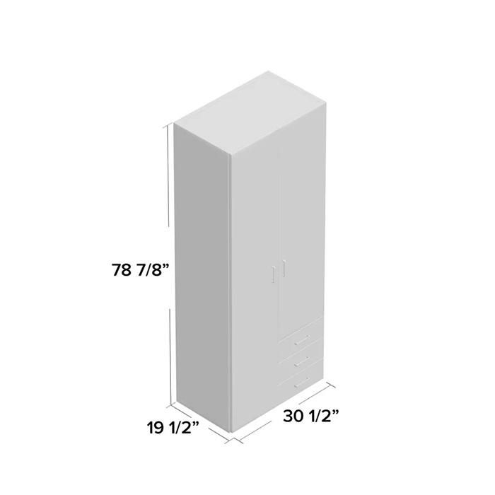 Modern Laminated Hinged Door Wooden Bedroom Wardrobe (HF-WF05122)