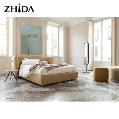 Zhida Home Furniture Manufacturer Modern Villa Bedroom Fabric Double King Queen Size Bed with Good Quality