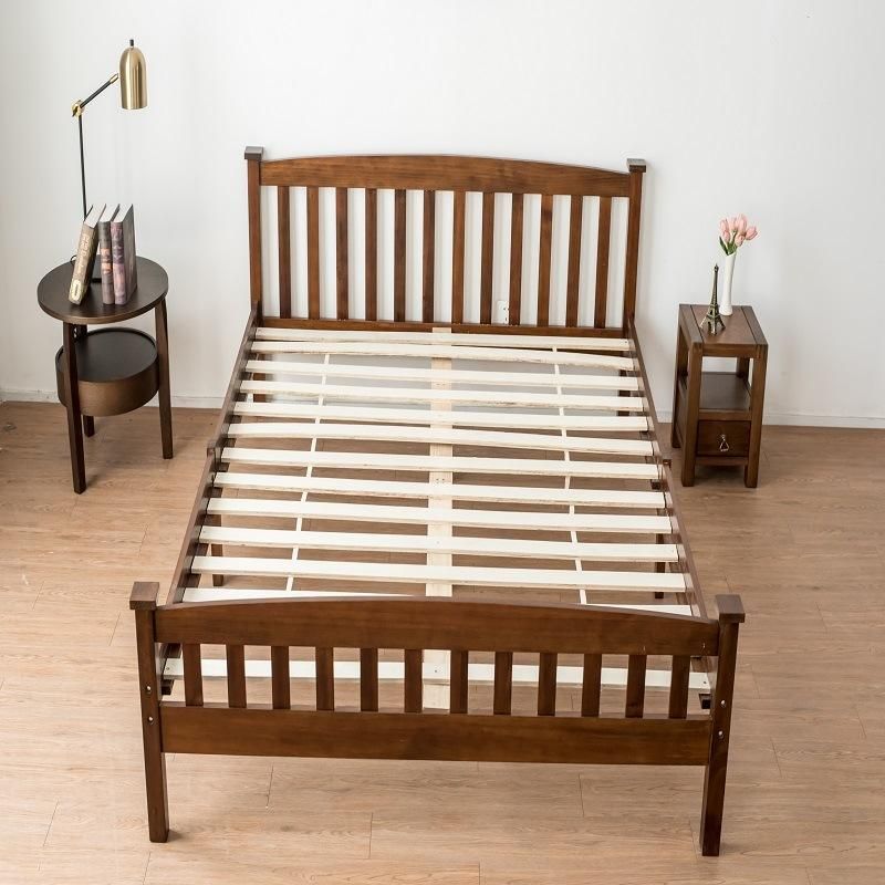 Furniture Modern Simple Double Solid Wood Bedroom Furniture with Headboard