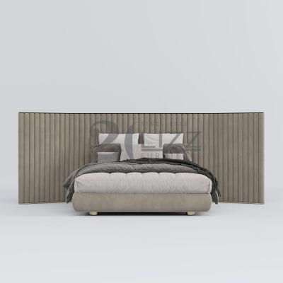 Modern Luxury Italian Style Bedroom Furniture Soild Wood Upholstered Mattress King Size Bed