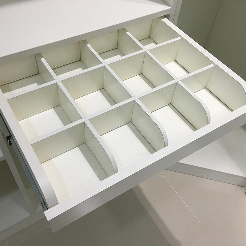 Bedroom High Gloss White Glass Sliding Closet