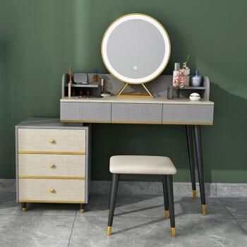 Modern Style Bedroom Makeup Dresser with Drawers and Chair