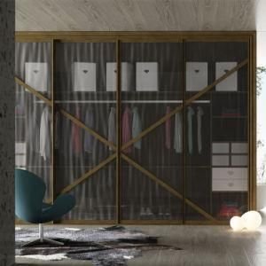 Glass Sliding Wardrobe Door with Aluminum Frames