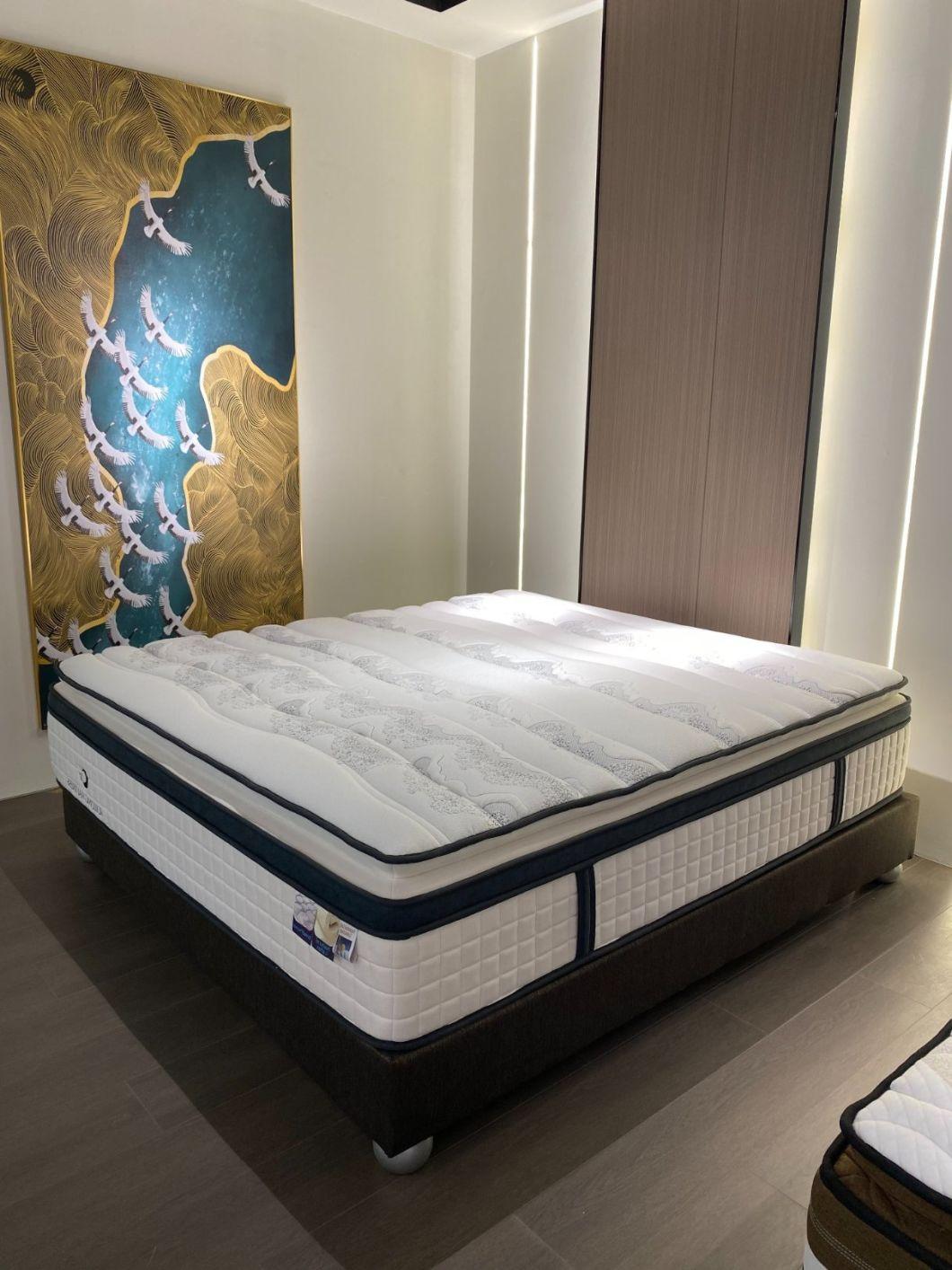 High Grade Bed Pillow Euro Top Design Latex Pocket Spring Mattress