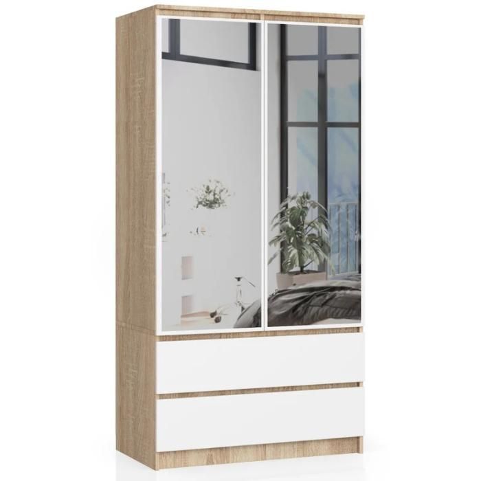 Wholesale Quality Mirror Wardrobe Bedroom Furniture MDF Clothes Cabinet