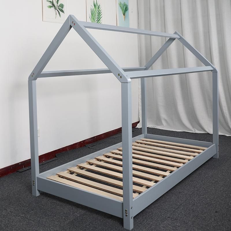 Eco-Friendly Nordic Wood Kids House Bed Frame for Baby Furniture