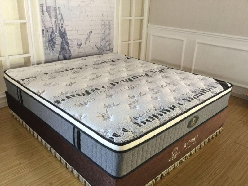 Euro Pillow Top Cooling Memory Foam Box Spring Mattress in Box