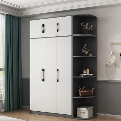 Custom Apartment Furniture, Paint-Free Board and Top Cabinet, Modern Minimalist Style 2/3/4 Door Wardrobe