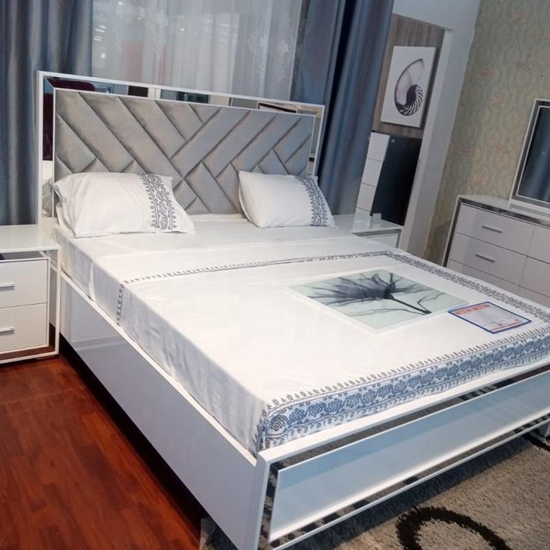 Nova High Gloss Painting Modern Home Hot Sell Double Bed for Bedroom Furniture Set