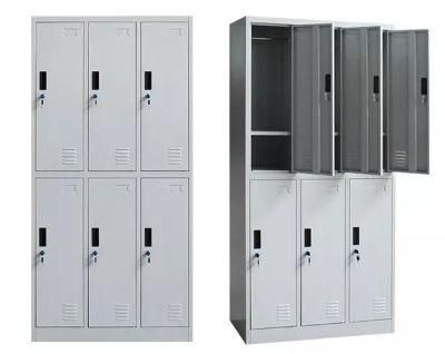 Jas-028 Bedroom Furniture Metal Almirah 6 Door Clothes Locker Steel Wardrobe Price