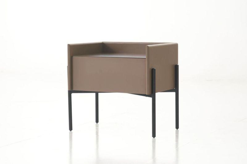 FL68 Night Stand /Eucalyptus Veneer / Steel Base Coating /Modern Furniture in Home in Hotel