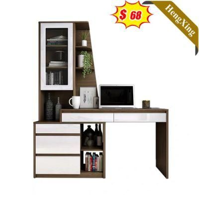 Creative Design White Color Home Furniture Wooden Integrated Bedroom Computer Desk Storage Table