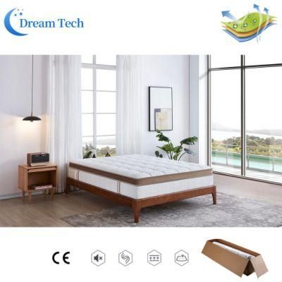 Foshan Mattress Factory Back Pain Relief Latex Cool Gel High Quality Compress Coil Spring for Mattress (LZN1612)