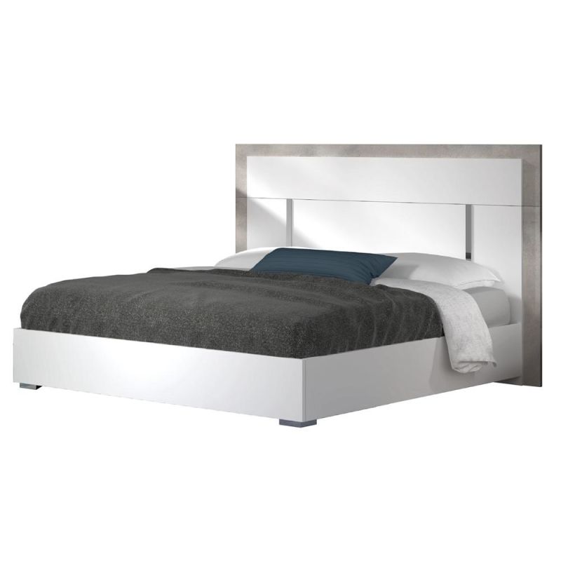 Nova 2110jaa002 Melamine 180*200cm King Size Bed with Matt White Finish