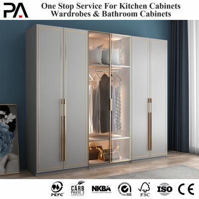 PA Hotel Custom Wooden MDF Modern Design Closet Bedroom Hinge Wardrobes
