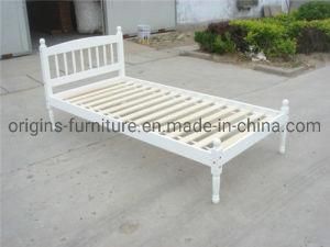 White Wooden Single Bed Frame
