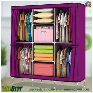 8-Tier Double Door Non-Woven Fabric Wardrobe (WS16-0092, for bedroom furniture)