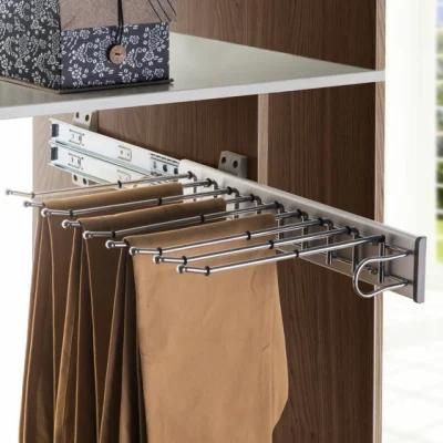 High Quality Popular Side Dress Trouser Rack Wardrobe Storage Slide out Clothing Trousers Contain Rack