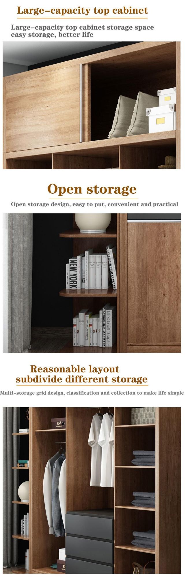 High Quality Modern MDF Design Dressing Chambre Wardrobe Cabinet