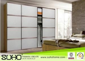 Modern Fashion Leather Wardrobe &amp; Partition Door Aluminium Profile Sliding Door