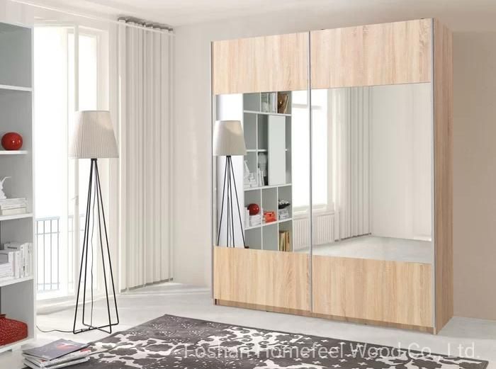 Custom Made Flat Pack MDF Wooden Home Furniture Bedroom Sliding Door Wardrobe (HF-WB79)