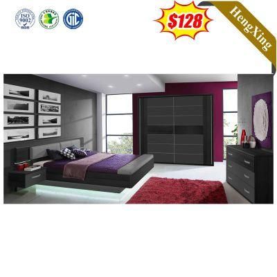 Simple Design Modern Hotel Home Bedroom Furniture Wooden MDF King Double Bed Bedroom Set