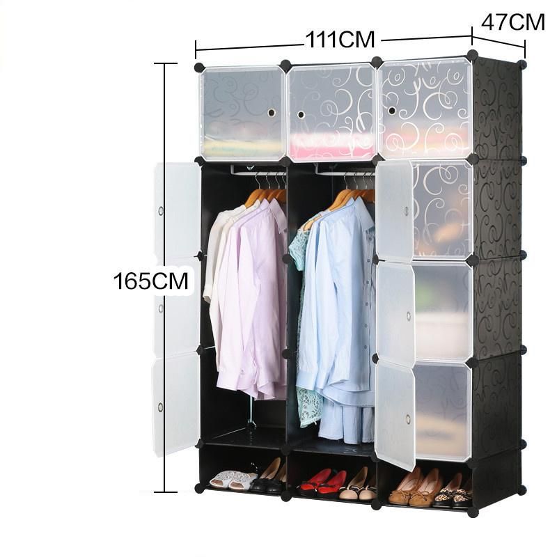 Modern Simple Plastic Combined Resin Folding Storage Cabinet with Large Storage
