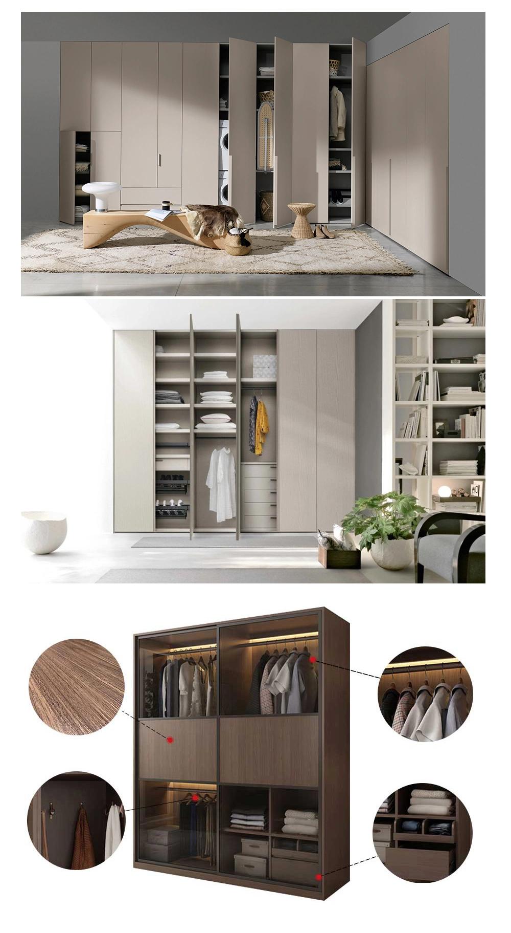China Simple Modern White Wooden Furniture Closet Wardrobe Designs