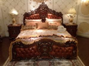 Classical Solid Wooden King Bed (MU-02001 bed)